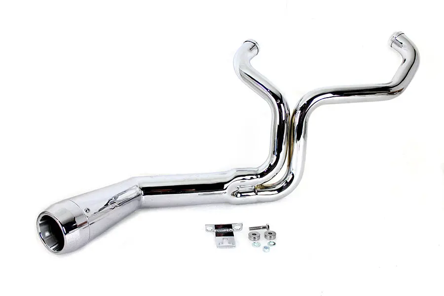 Flt Offset Megaphone 2:1 1-3/4 Inch Exhaust Chrome With Chro - V-Twin Mfg. 1