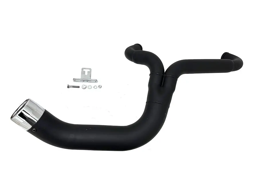 Flt 2:1 Lake Style Exhaust System Black - V-Twin Mfg. 1