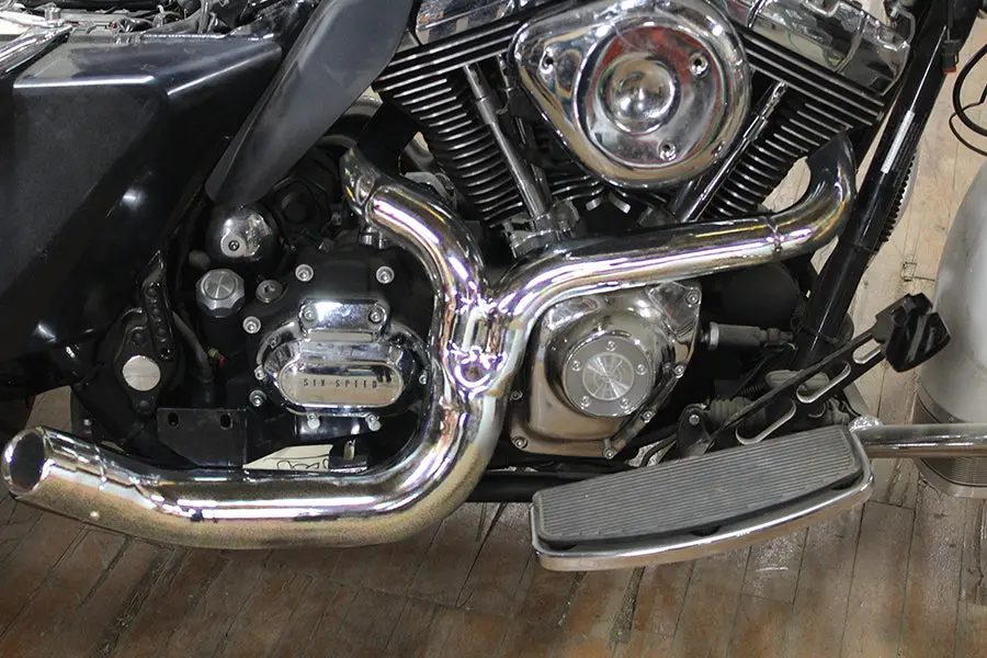 2 Into 1 Exhaust Header Set Chrome - V-Twin Mfg. 1