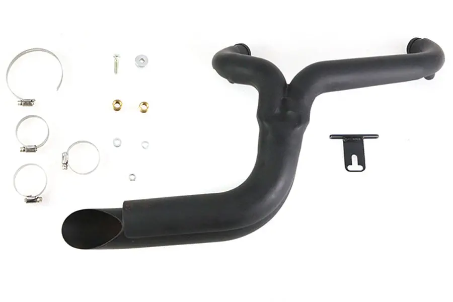 2 Into 1 Exhaust Header Set Black - V-Twin Mfg. 1