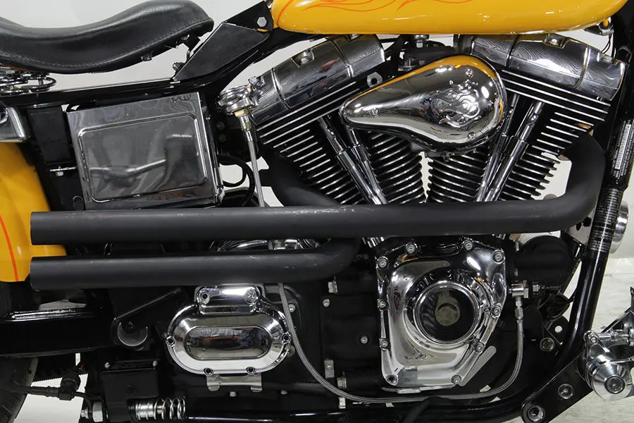 Exhaust Drag Pipe Set Black Shotgun Style - V-Twin Mfg. 1