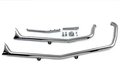 Exhaust Drag Pipe Set Fishtail Chrome - V-Twin Mfg. 1