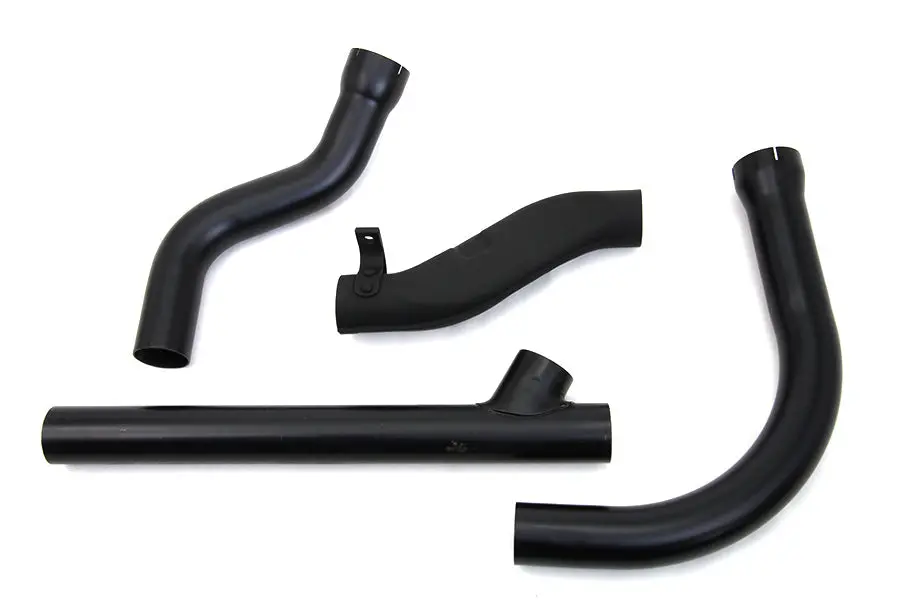 Panhead Exhaust Header Set Black - V-Twin Mfg. 1