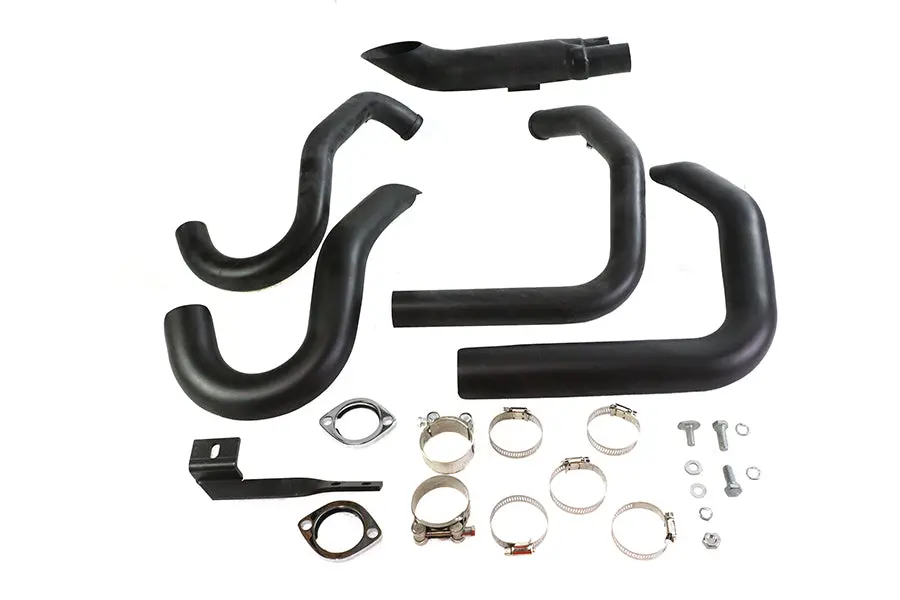 Wyatt Gatling 2 Into 1 Exhaust Header Set Black - V-Twin Mfg. 1
