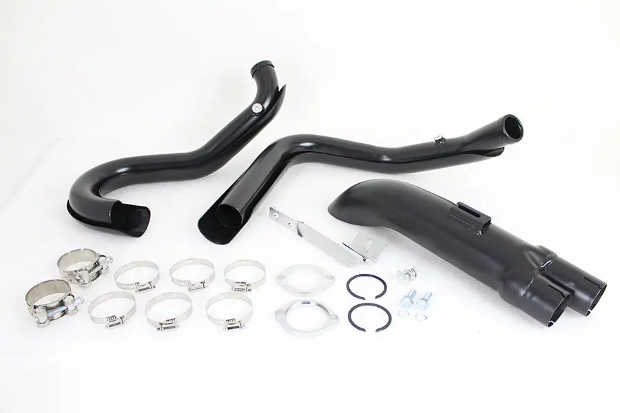 Wyatt Gatling 1-3/4 Inch 2 Into 1 Exhaust Header Set Black - V-Twin Mfg. 1