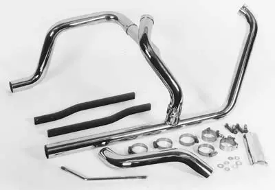 2:1 Dual Crossover Exhaust Header Set Chrome - V-Twin Mfg. 1