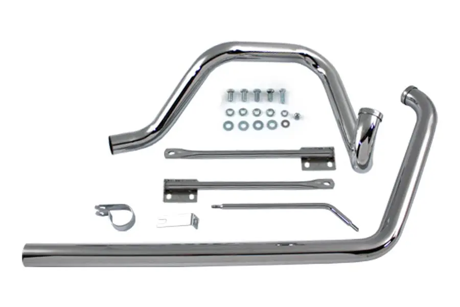 True Dual Exhaust Pipe System Chrome - V-Twin Mfg. 1