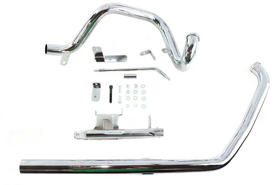 True Dual Exhaust Pipe System Chrome - V-Twin Mfg. 1