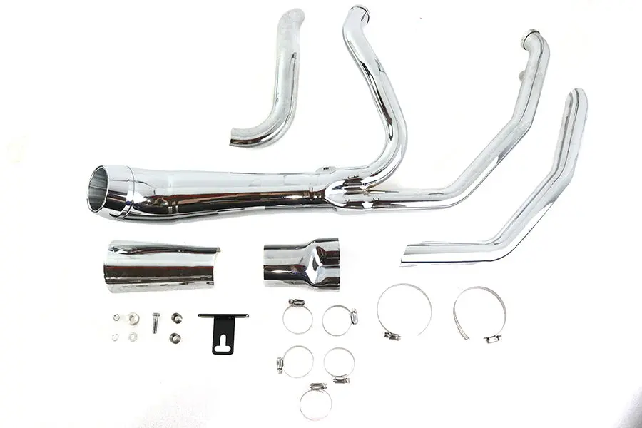 Cyclone 1-3/4 Inch 2 Into 1 Exhaust Header Set Chrome - V-Twin Mfg. 1