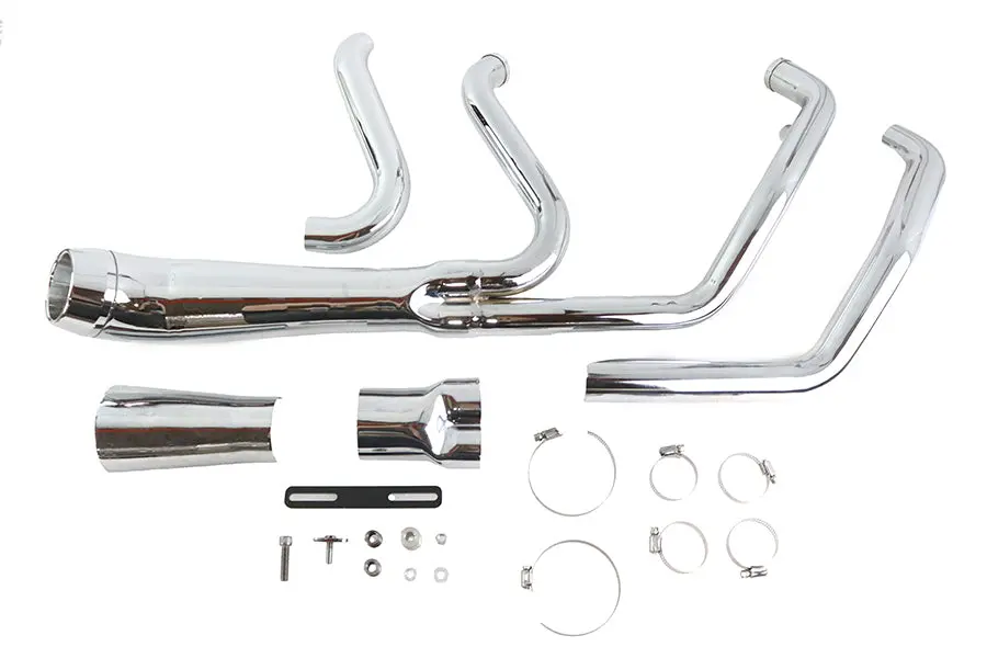Cyclone 1-3/4 Inch 2 Into 1 Exhaust Header Set Chrome - V-Twin Mfg. 1