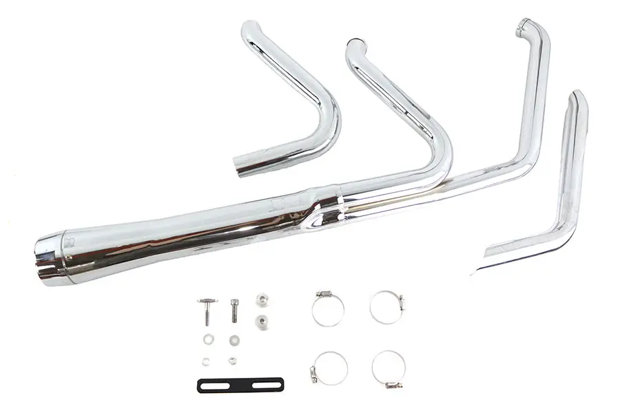 Wyatt Gatling Holeshot Exhaust Set Chrome - V-Twin Mfg. 1