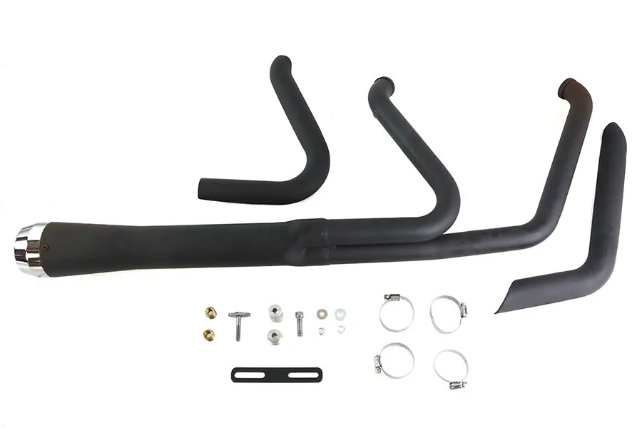 Wyatt Gatling Holeshot Exhaust Set Black - V-Twin Mfg. 1
