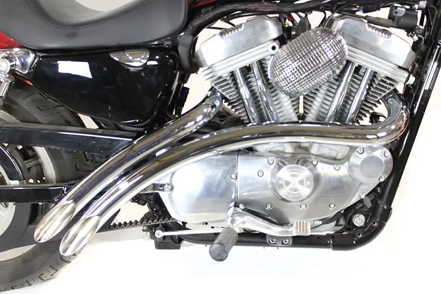 Curved Radius Exhaust Header Set Chrome - V-Twin Mfg. 1