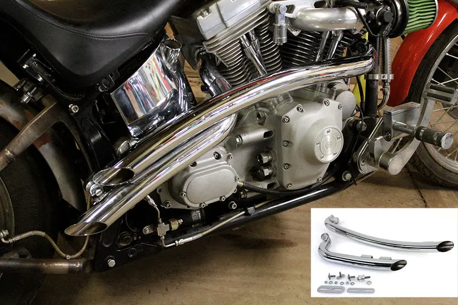 Curved Radius 2 Inch Drag Pipe Set Chrome - V-Twin Mfg. 1