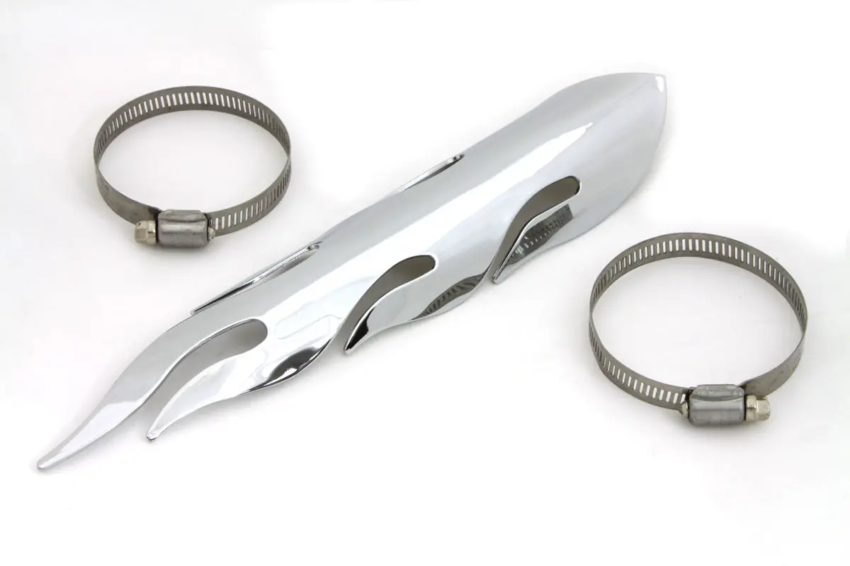 Exhaust Heat Shield Flame Style - V-Twin Mfg. 1