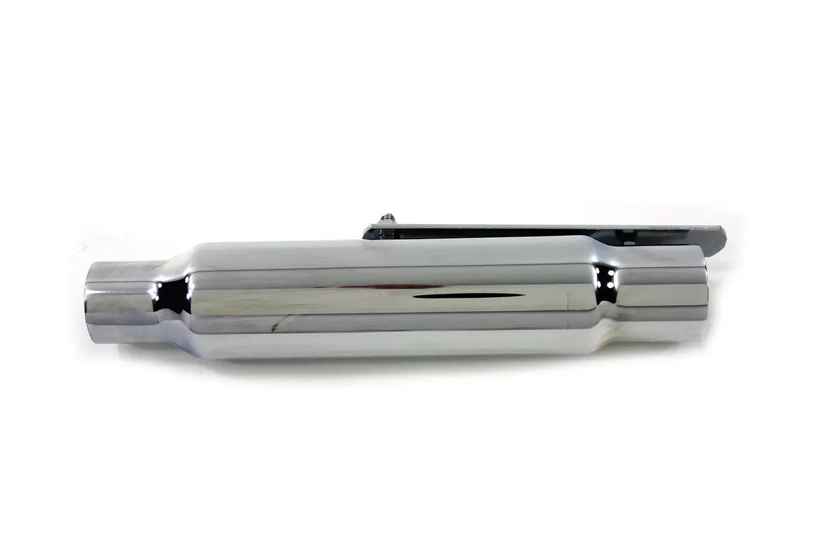 Shorty Slip On Muffler Chrome - V-Twin Mfg. 1