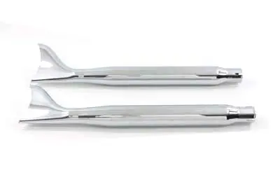 Chrome Tapered Fishtail Muffler Set 27 Inch - V-Twin Mfg. 1