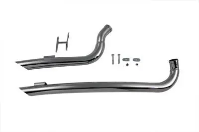 Exhaust Drag Pipe Set Curved - V-Twin Mfg. 1