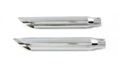 16-1/2 Inch Baloney Slice Slip On Muffler Chrome - V-Twin Mfg. 1