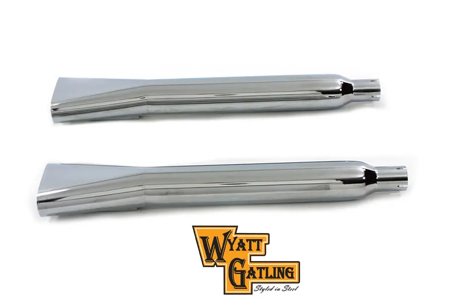 Wyatt Gatling Wide Oval Muffler Set - V-Twin Mfg. 1