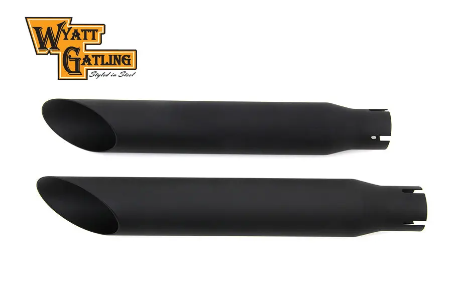Wyatt Gatling Black Slash Slip-On Muffler Set - V-Twin Mfg. 1