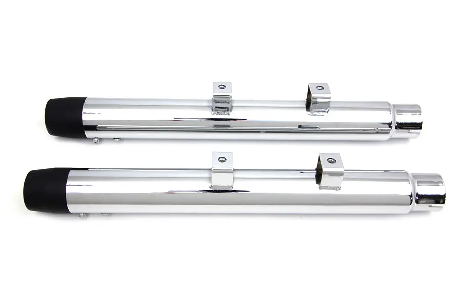 2-1/4 Inch Diameter Chrome Straight Muffler Set - V-Twin Mfg. 1