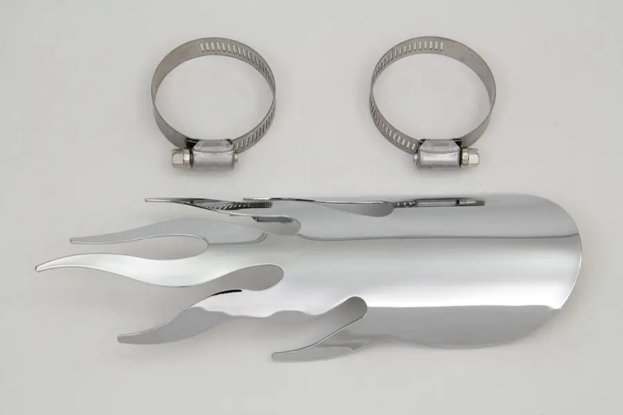 Chrome Flame Heat Shield - V-Twin Mfg. 1