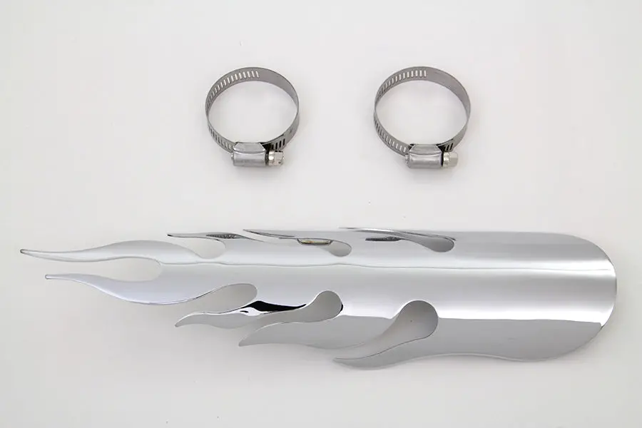 Chrome Flame Heat Shield - V-Twin Mfg. 1