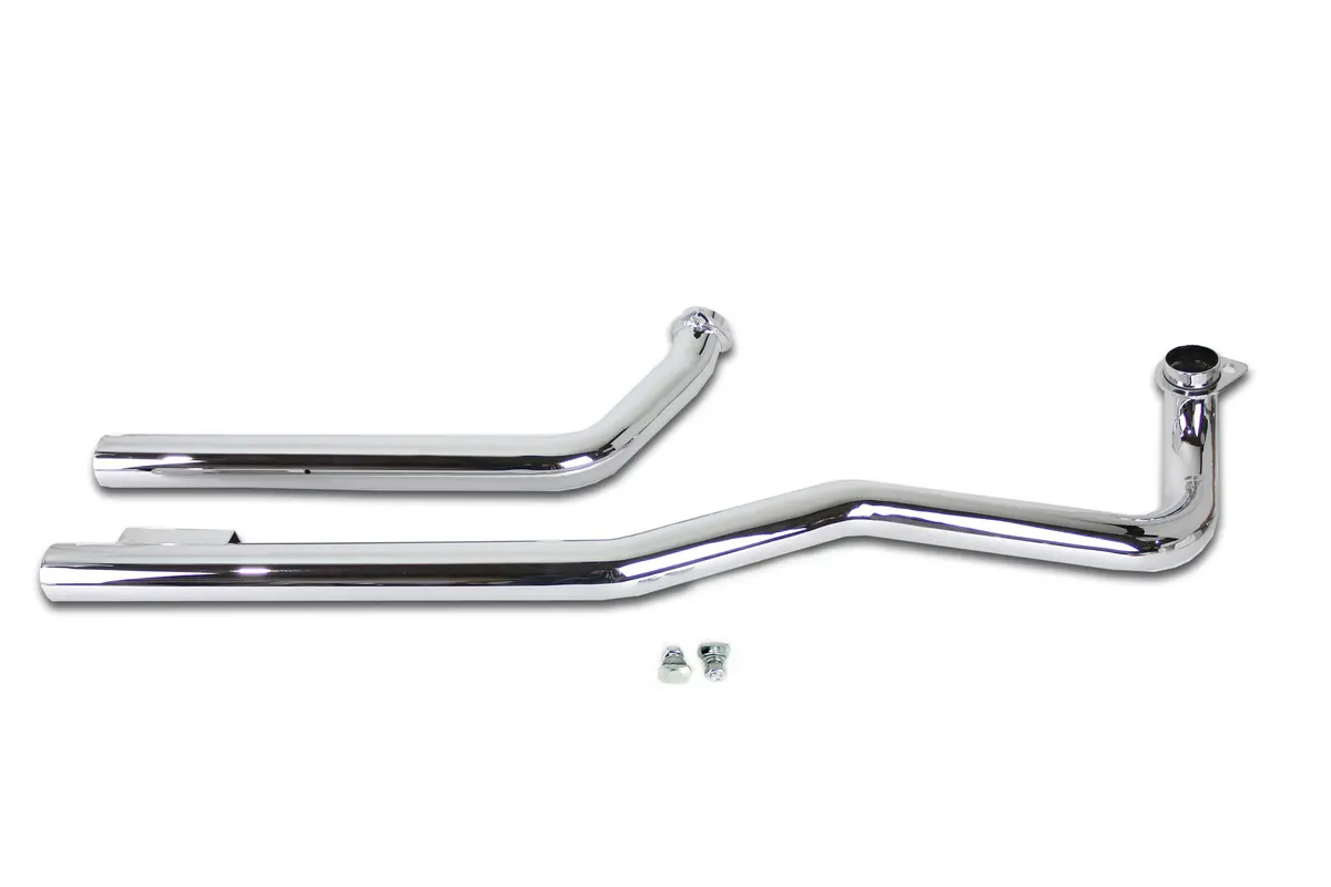 Shovelhead Exhaust Straight Pipe Set Chrome Shotgun - V-Twin Mfg. 1
