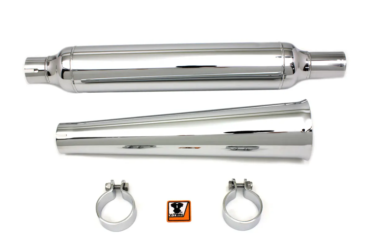 Chrome Muffler With Megaphone Tip - V-Twin Mfg. 1
