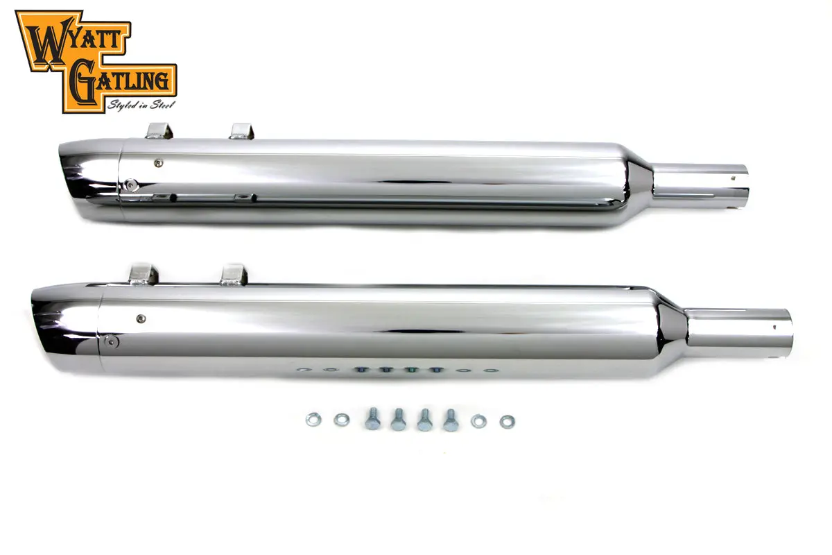 Wyatt Gatling Slash End Cap Muffler Set - V-Twin Mfg. 1