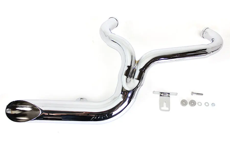 Fxd 2:1 Lake Side Pipe Exhaust Chrome - V-Twin Mfg. 1