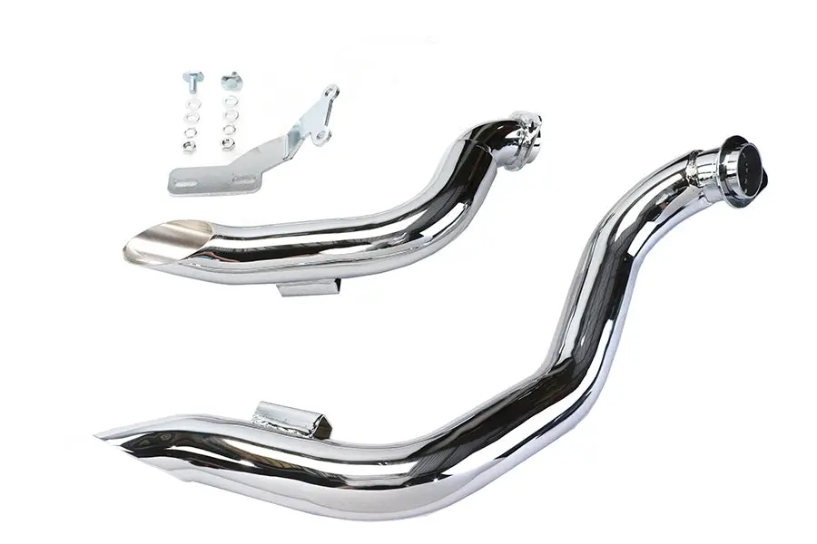 Chrome Wyatt Gatling Down Draft Drag Pipes - V-Twin Mfg. 1