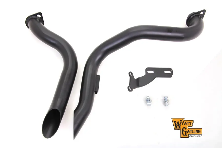 Black Wyatt Gatling Down Draft Drag Pipes - V-Twin Mfg. 1