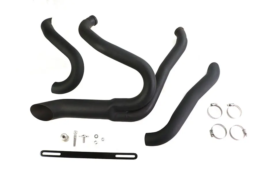 Black Wyatt Gatling 2 Into 1 Exhaust Pipe Header Kit - V-Twin Mfg. 1