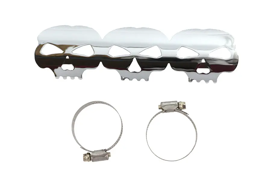 Chrome Skull Heat Shield - V-Twin Mfg. 1