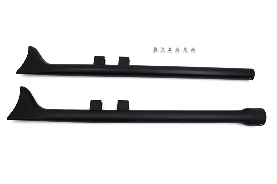 M8 36 Inch Straight Fishtail Exhaust Extension Set Black - V-Twin Mfg. 1