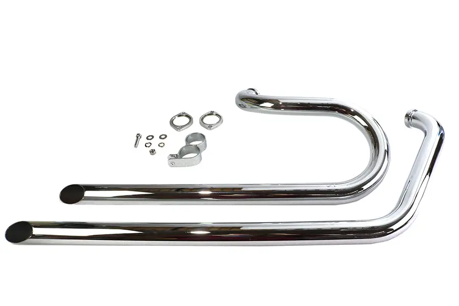 Side By Side Drag Pipe Set Chrome - V-Twin Mfg. 1