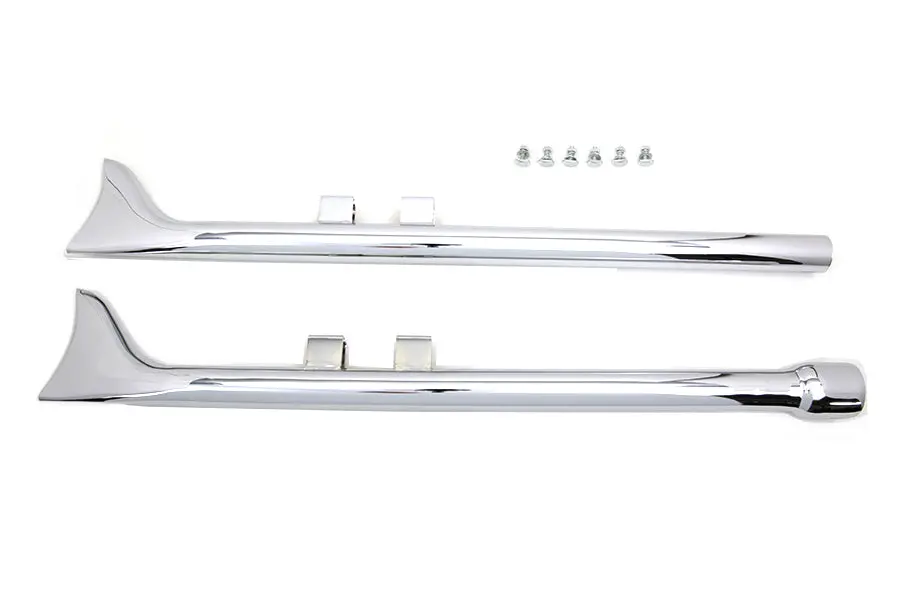 M8 36 Inch Straight Fishtail Exhaust Extension Set Chrome - V-Twin Mfg. 1