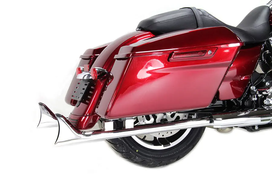 M8 33 Inch Straight Fishtail Exhaust Extension Set Chrome - V-Twin Mfg. 1