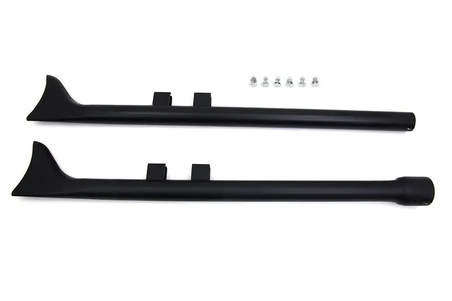 M8 36 Inch Straight Fishtail Exhaust Extension Set Black - V-Twin Mfg. 1