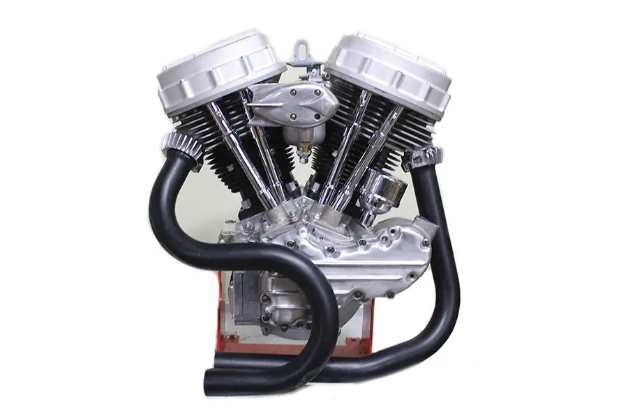 Ultima Drag Pipe Set Panhead Black - V-Twin Mfg. 1