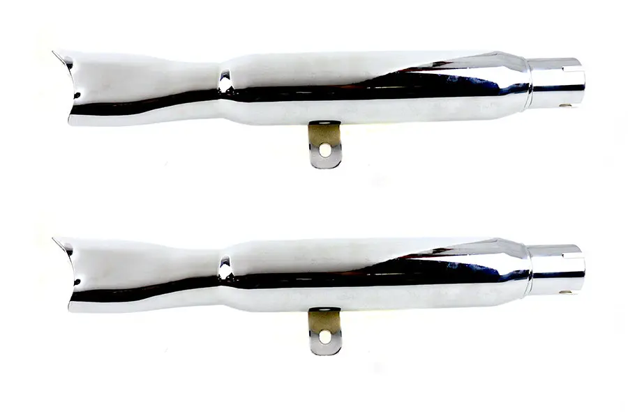Mini Fishtail Muffler Set Chrome - V-Twin Mfg. 1