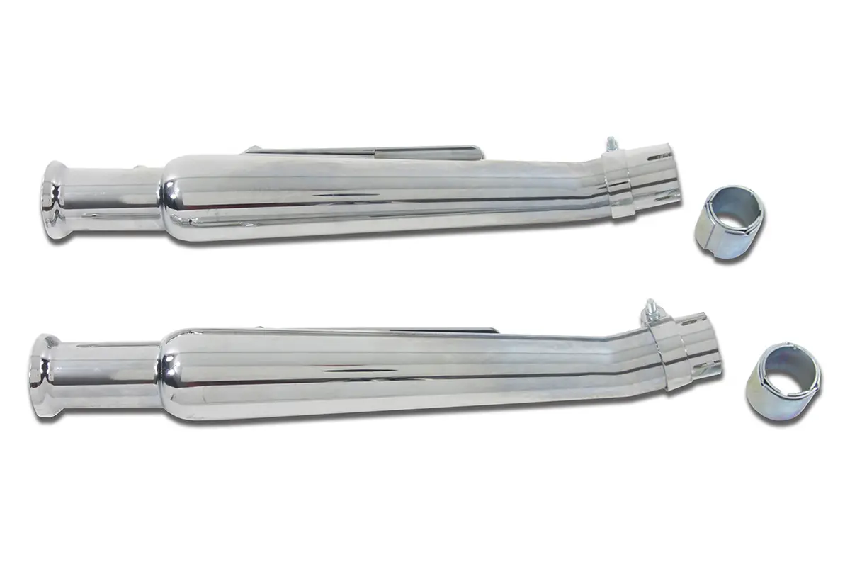 Right Side Chrome 20 Inch Megaphone Upsweep Slip On Muffler - V-Twin Mfg. 1