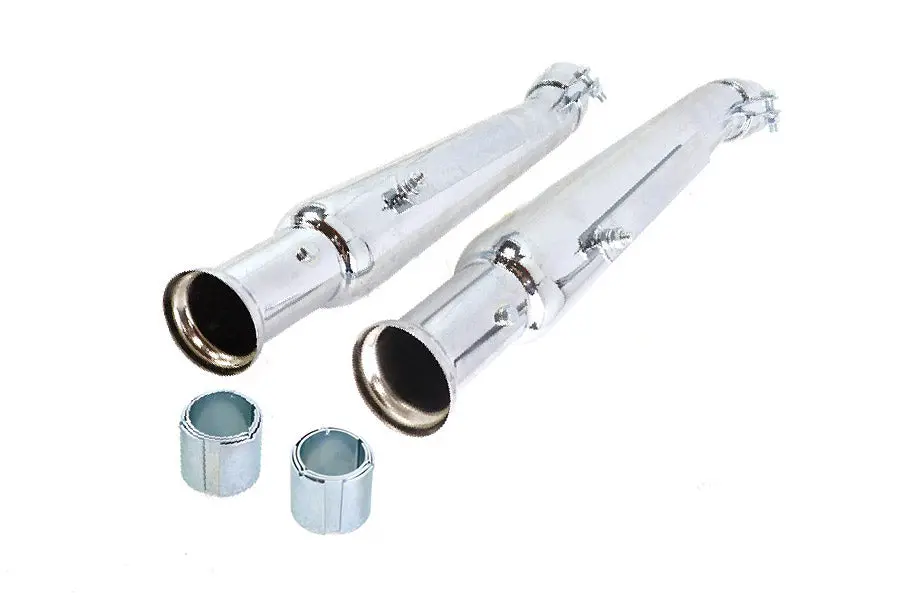 Chrome 20 Inch Megaphone Upsweep Slip On Muffler Set - V-Twin Mfg. 1