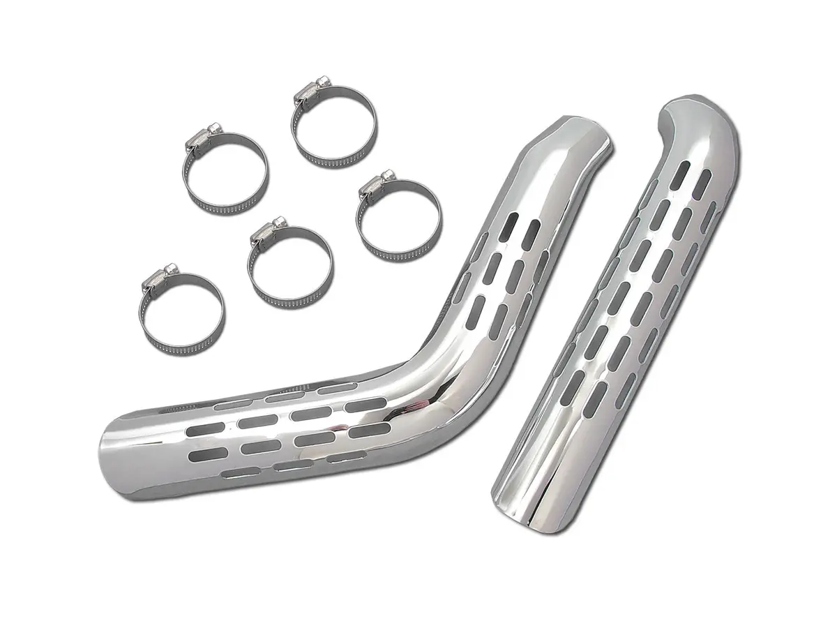 Exhaust Heat Shield Set Perforated Style Chrome - V-Twin Mfg. 1