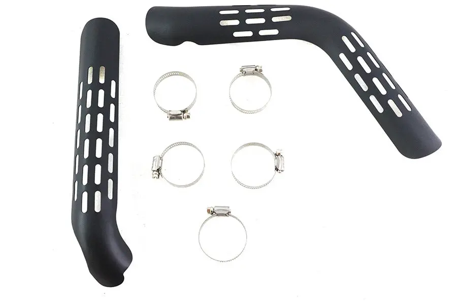 Exhaust Heat Shield Set Perforated Style Black - V-Twin Mfg. 1