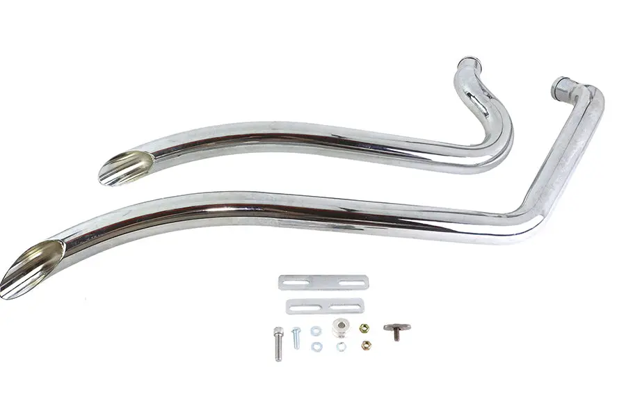 Wyatt Gatling Smooth Radius Pipe Set Chrome - V-Twin Mfg. 1