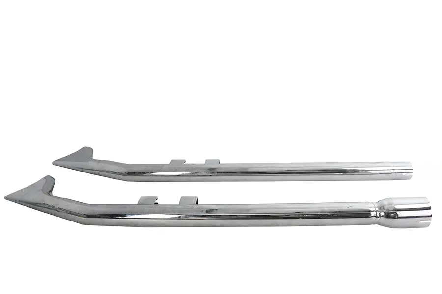 Flt Upsweep Straight Fishtail Set Chrome - V-Twin Mfg. 1