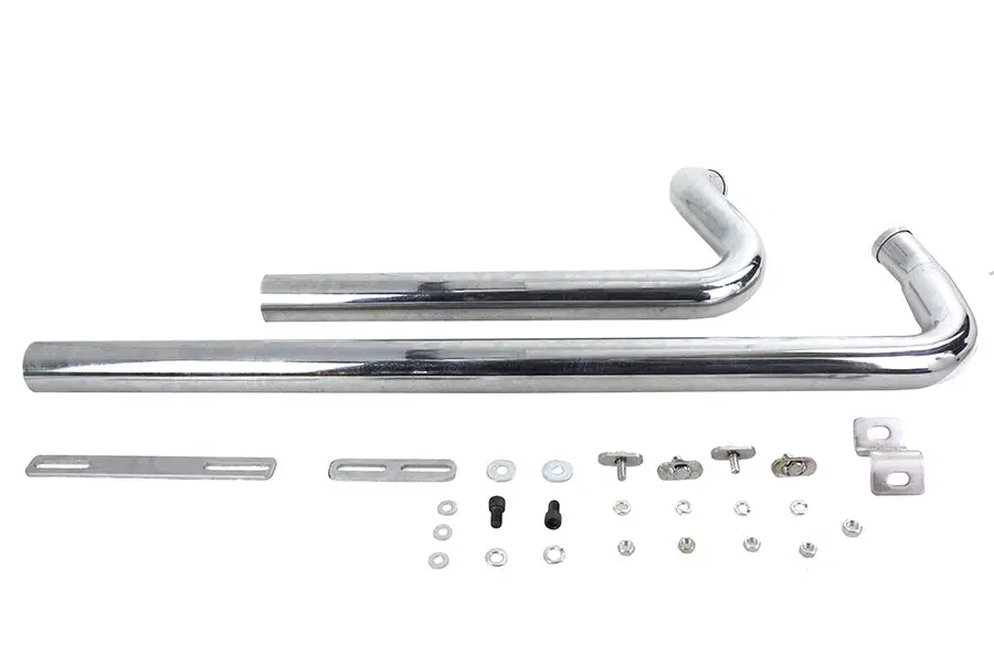 Exhaust Drag Pipe Set Chrome Shotgun Style - V-Twin Mfg. 1